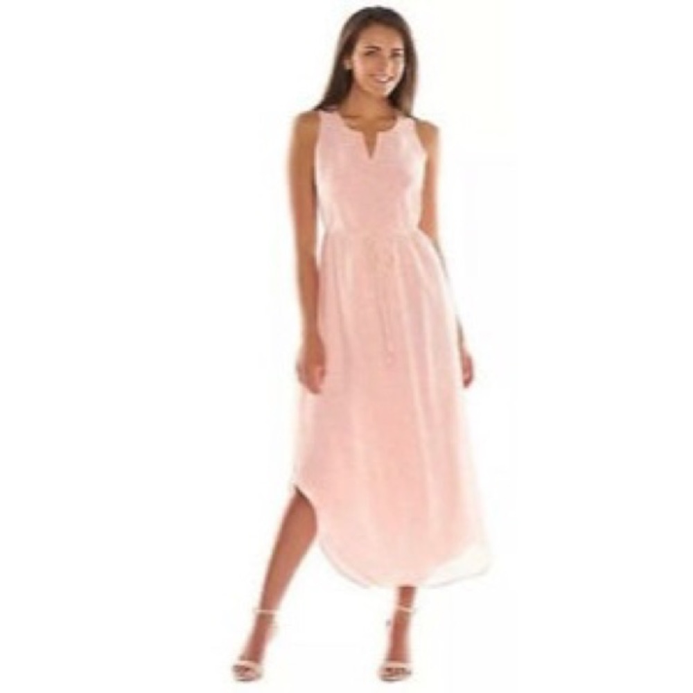 NEW Lauren Conrad Peach Floral Maxi Dress